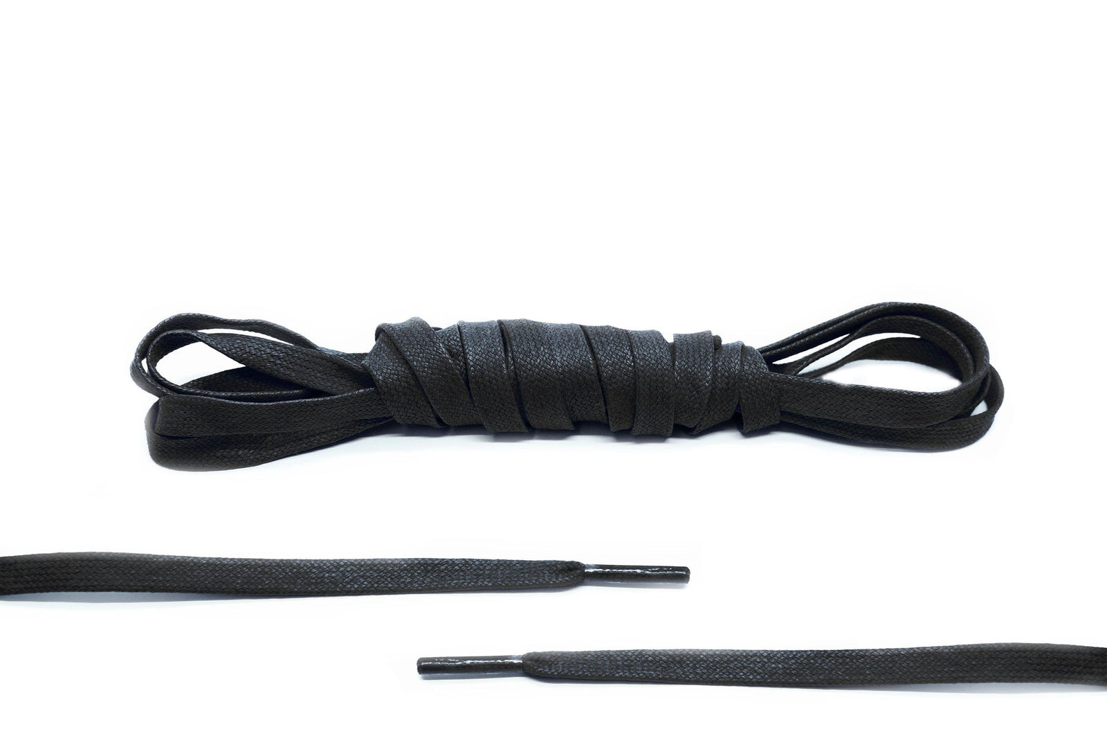 Black Flat Waxed Laces - Belaced