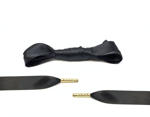 Black ribbon laces store