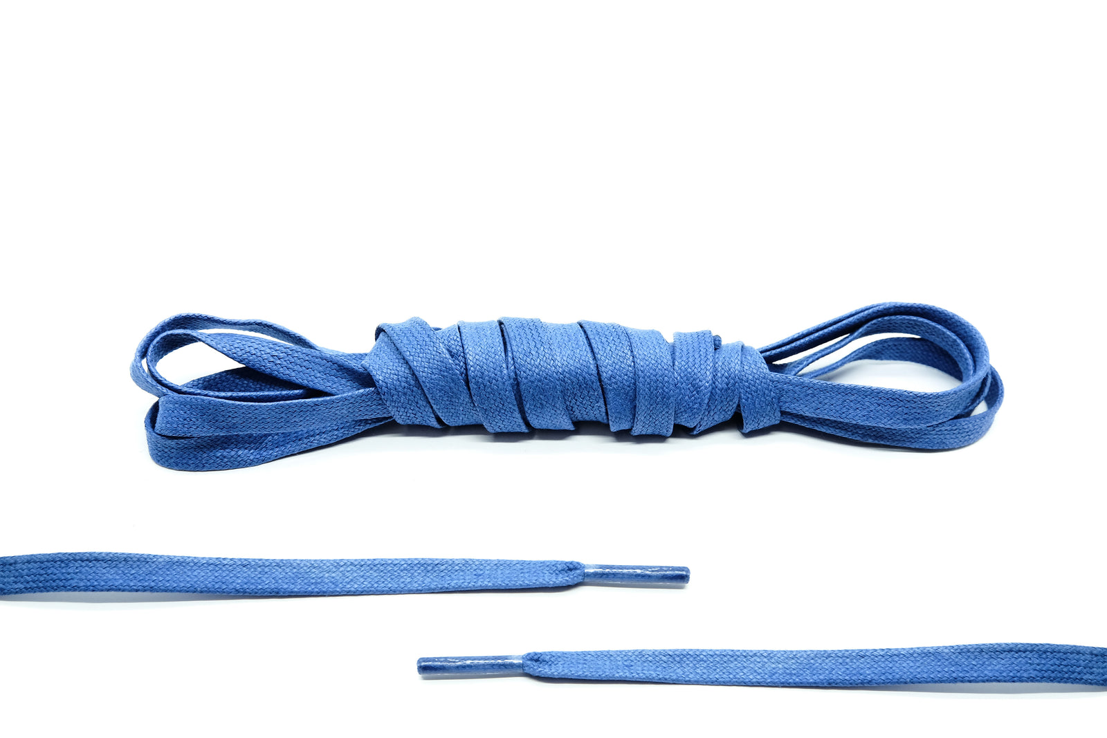 Blue Flat Waxed Laces - Belaced