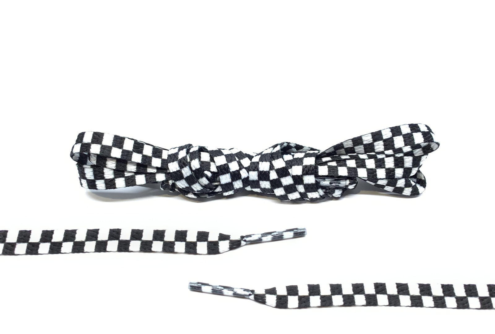 White Chequered Flat Lace - Belaced