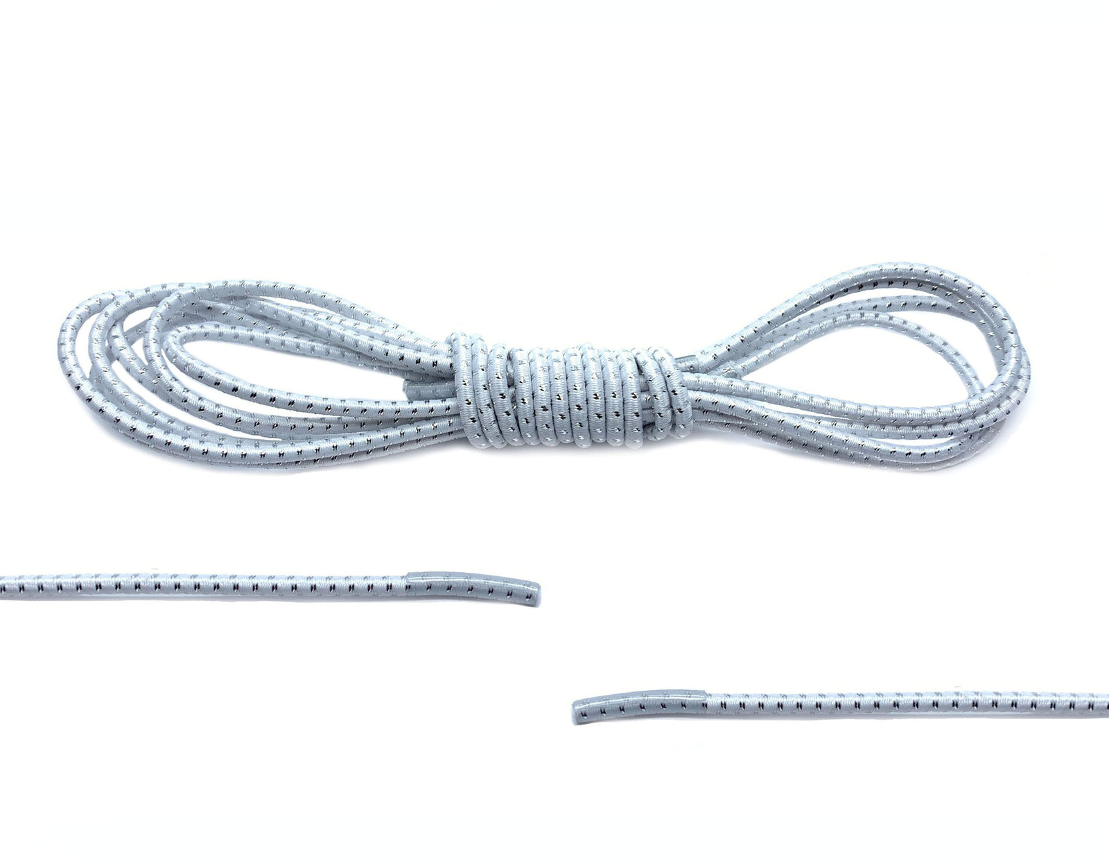 White / Silver Elastic Laces - Belaced