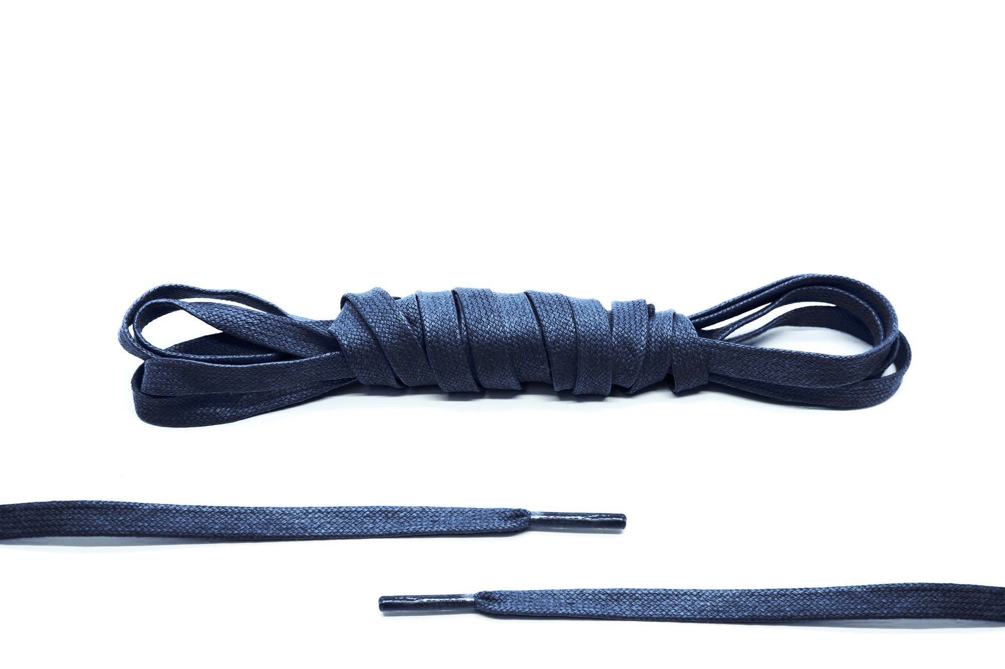Navy Blue Flat Waxed Laces - Belaced