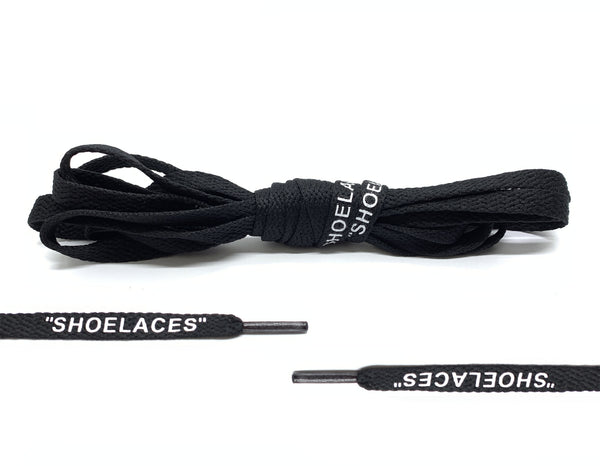 Black off white shoelaces best sale