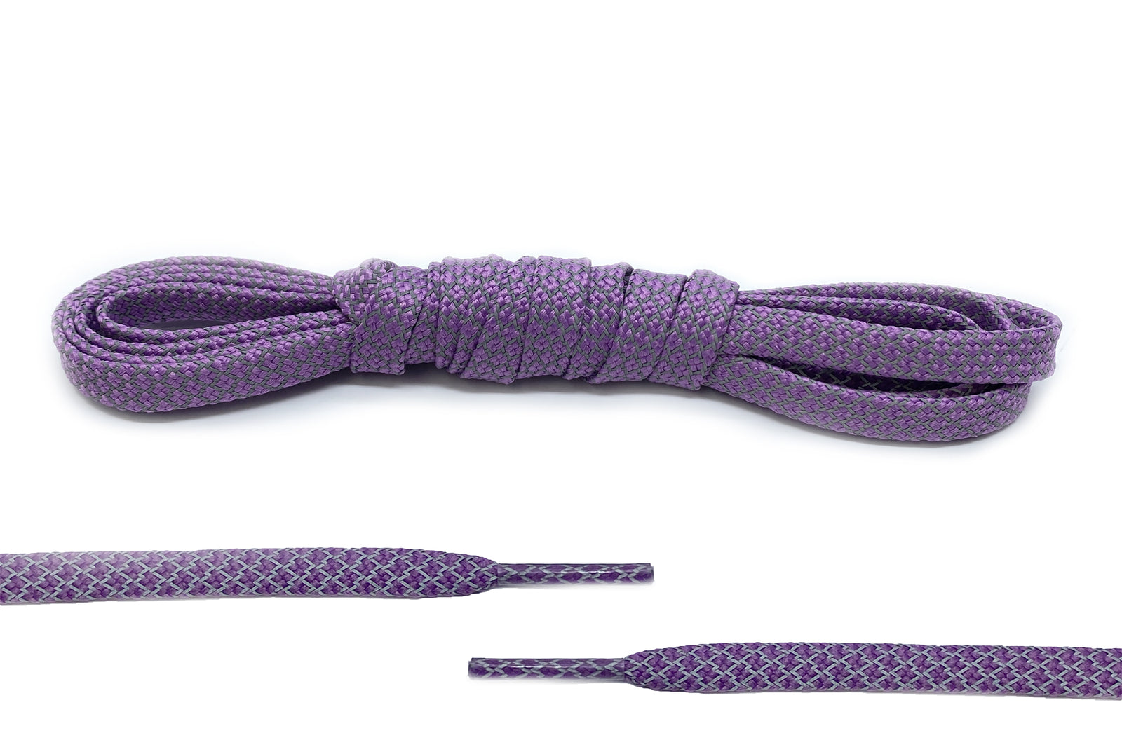 Purple Flat Laces (Reflective) - Belaced