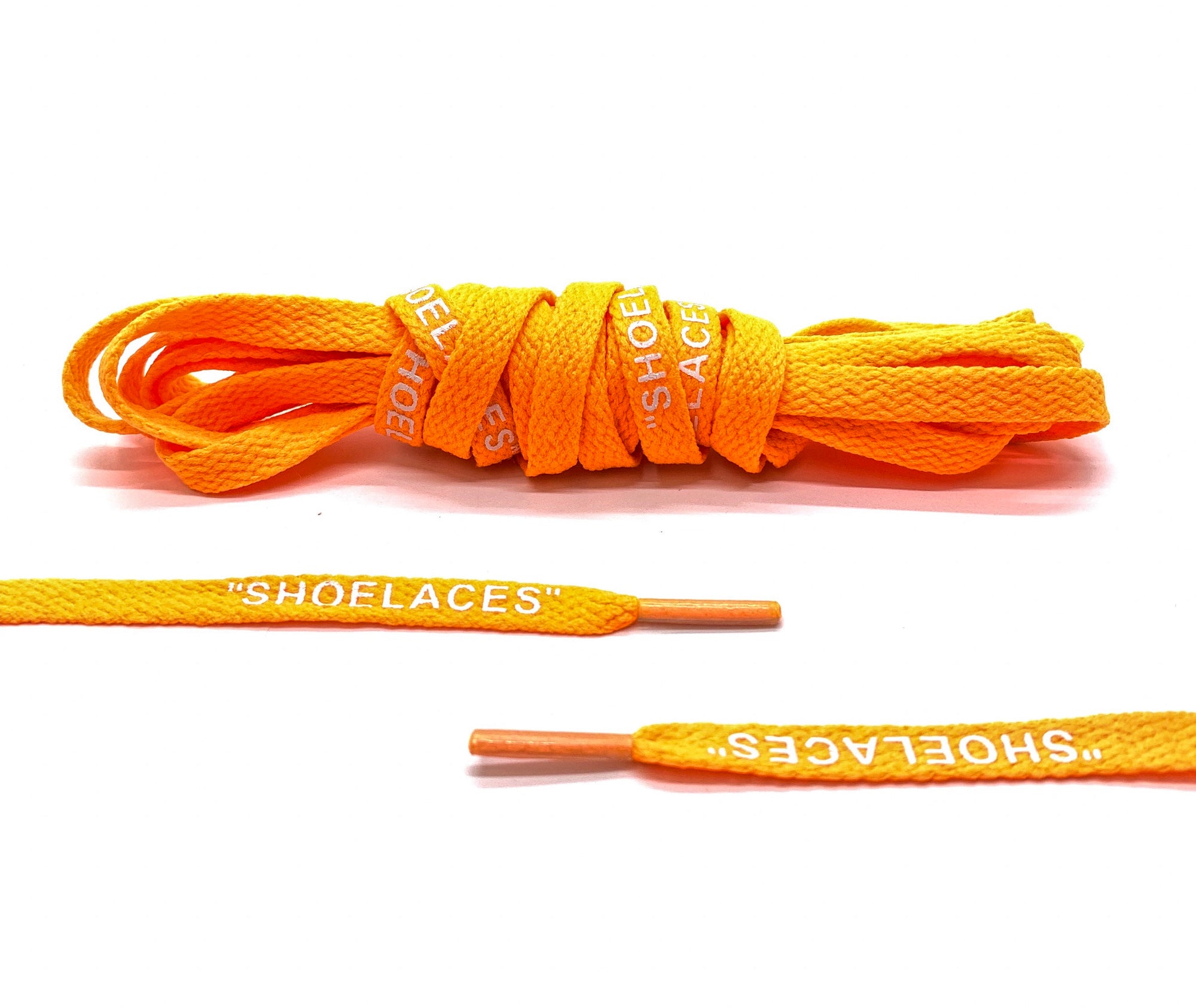 Neon Orange Off-White "SHOE LACES" Laces - Belaced